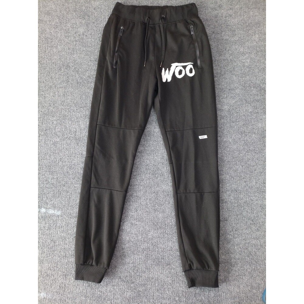 Riflessi WOO Jogger Pants Mens Small Black Tapered Track Sweatpants